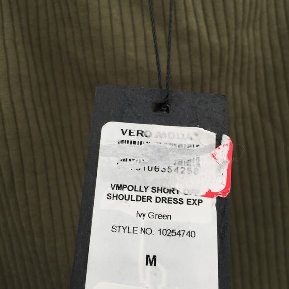 Vero Moda Women's Rib Off-The-Shoulder Bodycon Dress Ivy Green Size Medium NWT - Picture 7 of 8